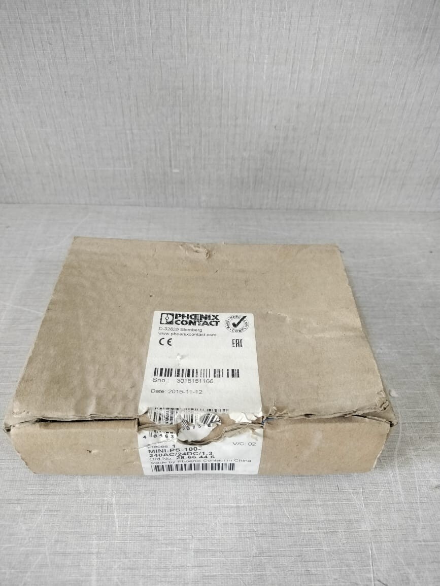 Phoenix Contact MINI-PS-100-240AC/24DC/1.3 PHOENIX CONTACT MINI-PS-100-240AC/24DC/1.3 CLASS POWER SUPPLY- W/ FILTHY BOX 10
