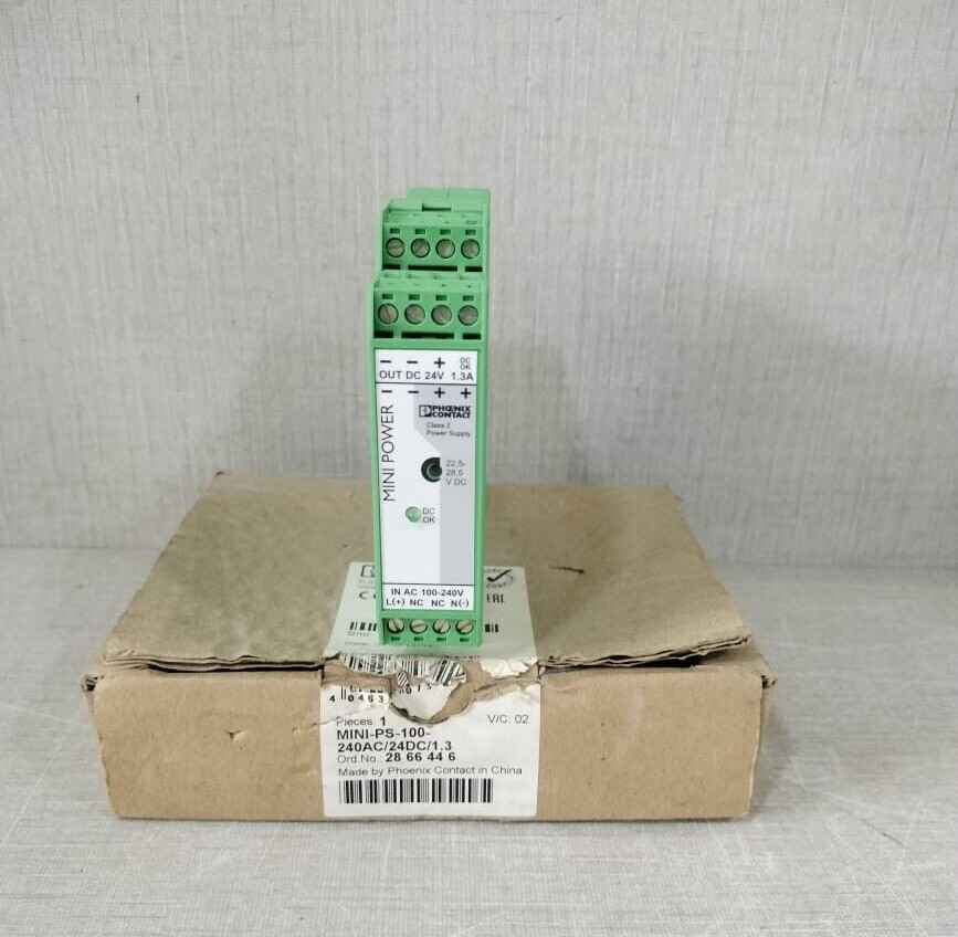 PHOENIX CONTACT MINI-PS-100-240AC/24DC/1.3 CLASS POWER SUPPLY- W/ FILTHY BOX