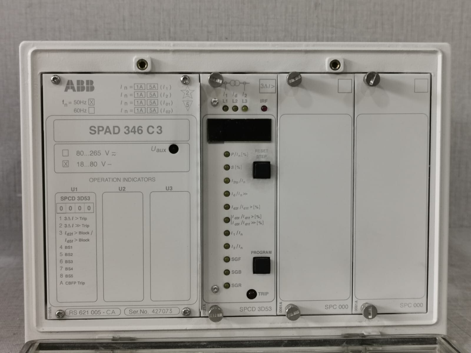 ABB SPAD 346 C3-CA ABB SPAD 346 C3-CA REV.B STABILIZED DIFFERENTIAL RELAY 4