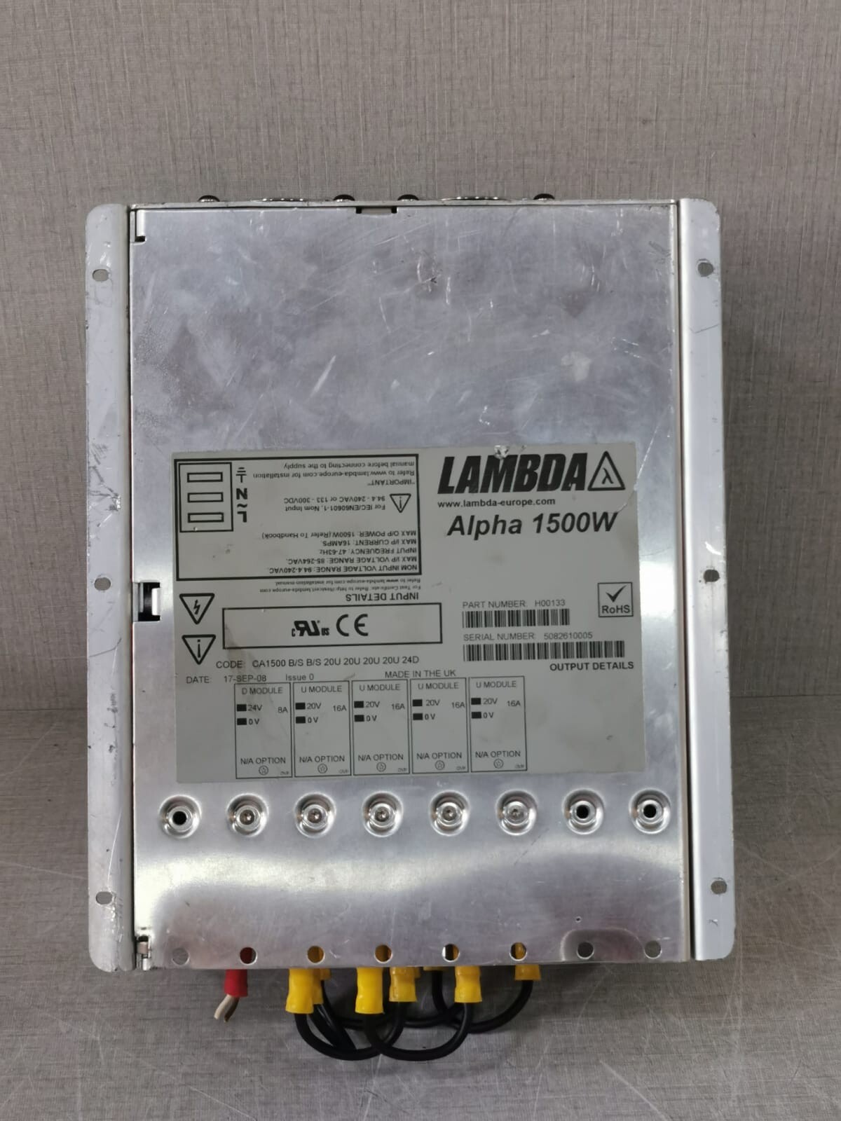 LAMBDA Alpha 1500W Part No: H00133 Power Supply