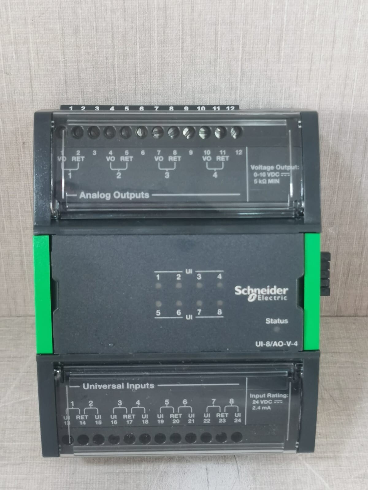 SCHNEIDER UI-8/AO-V-4 SXWUI8V4X10001 W/ TB-PS-W1 TERMINAL BASE SXWTBPSW110001