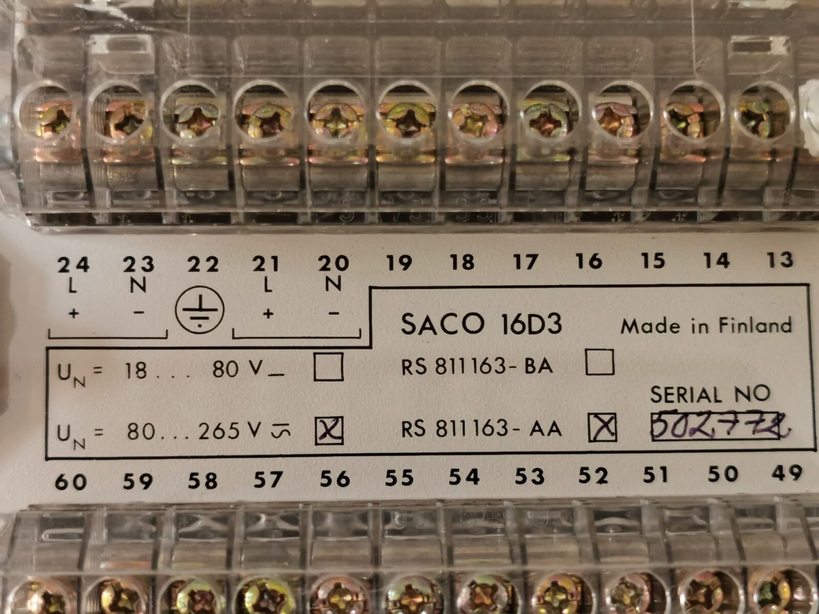 ABB SACO 16D3-AA ABB SACO 16D3-AA /RS 811 163-AA REV.R DIGITAL ANNUNCIATOR UNIT 8