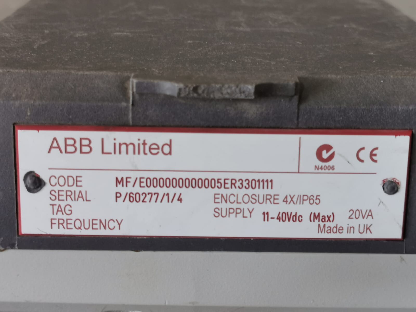ABB MF/E000000000005ER3301111 ABB Magmaster MF/E000000000005ER3301111 FlowMeter 11-40VDC 2