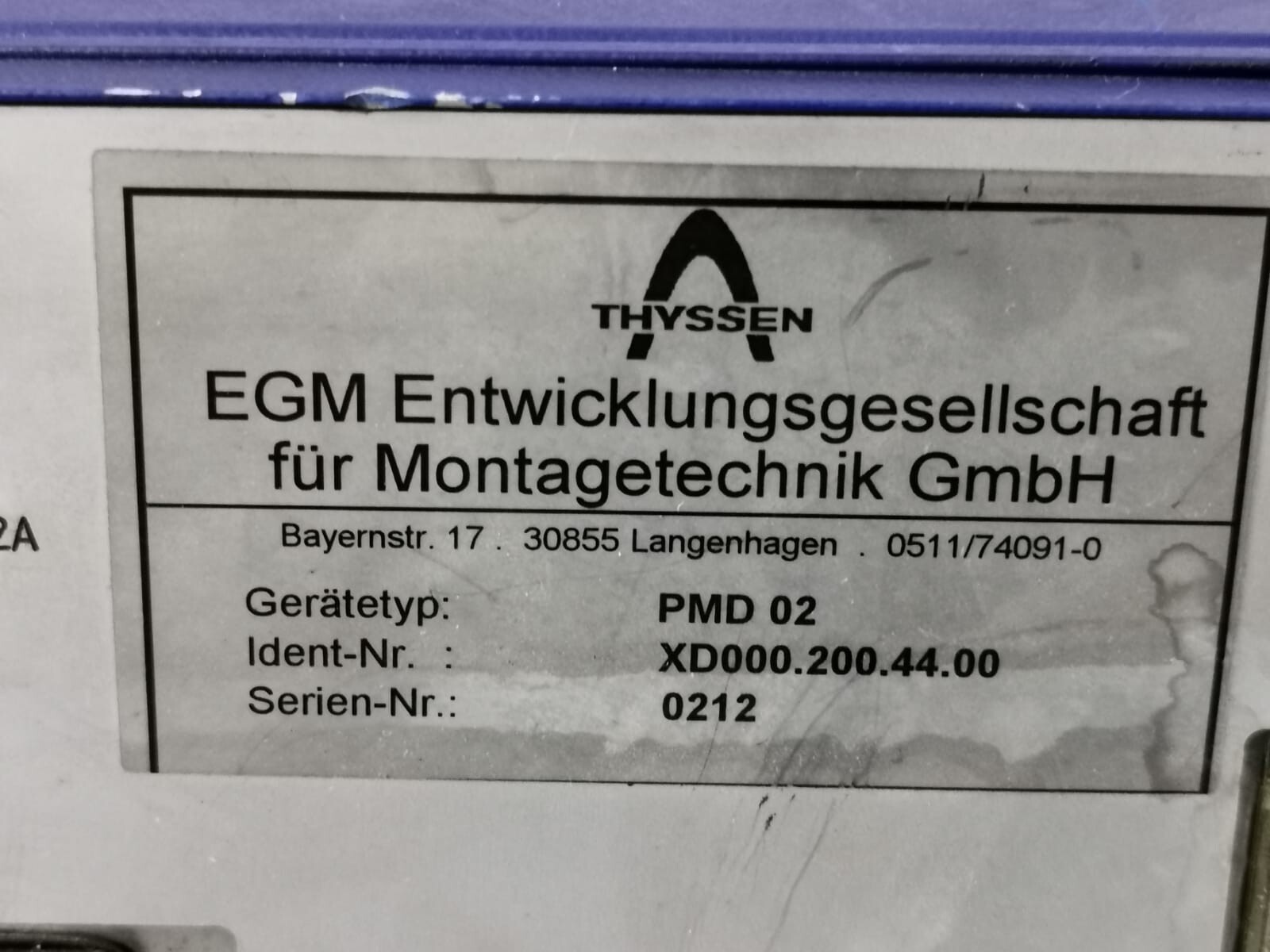 EGM XD000. 200.44.00 EGM PMD02 XD000. 200.44.00 4
