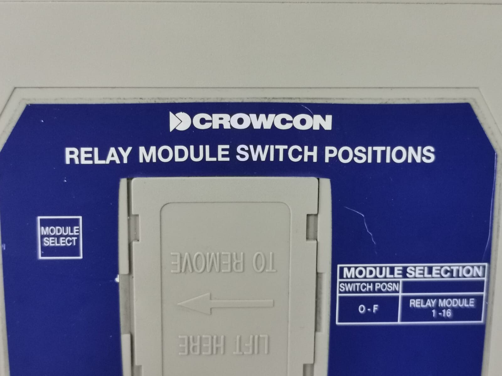 Crowcon 1-16 RELAY MODULE Crowcon 1 16 Relay Module 1 16 Relay Module Switch Positions Without Connecting CLIP 2