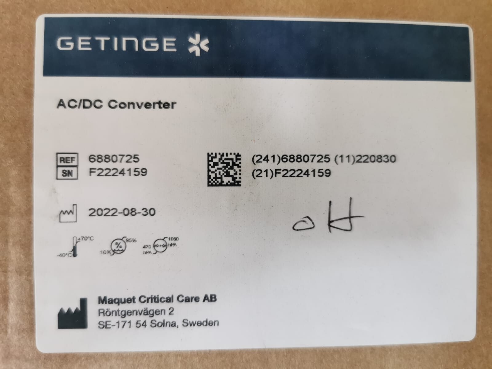 MAQUET/GETINGE 6880725 6880725 MAQUET/GETINGE AC/DC CONVERTER for Servo 9