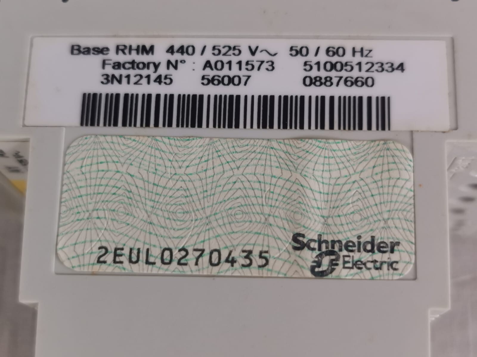 Schneider 56007 Schneider 56007 GROUND RELAY RHM 440 / 525VAC 3