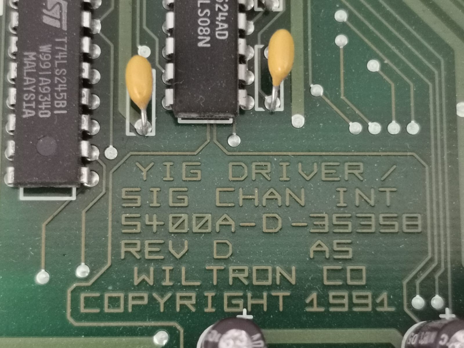 WILTRON 35358 WILTRON 5400A-D-35358 REV.D A5 YIG DRIVER /SIG CHAN INT 2
