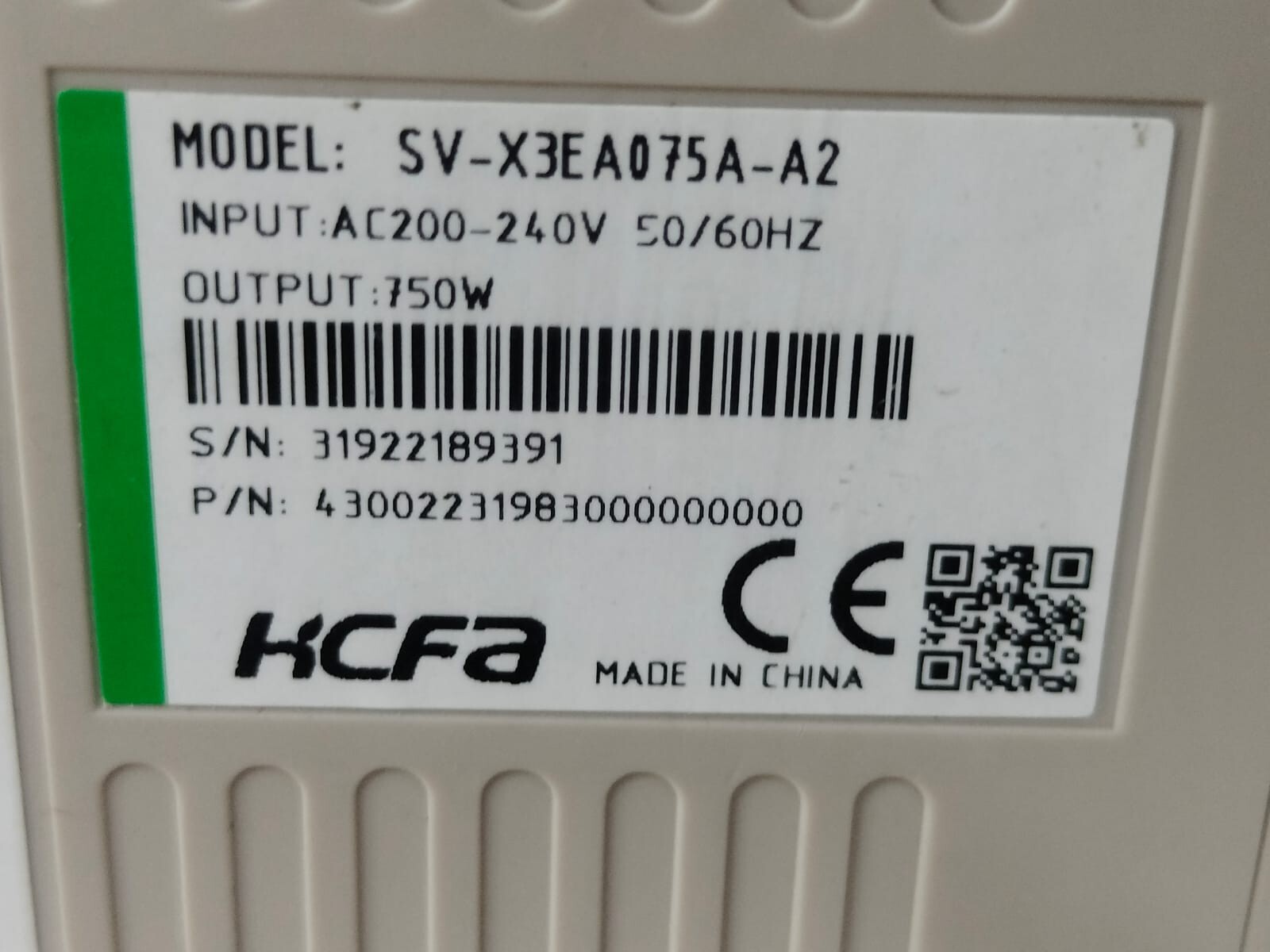 HCFA SV-X3EA075A-A2 HCFA SV-X3EA075A-A2 Servo Drive INPUT: AC200-240V 50/60Hz OUTPUT: 750W 7