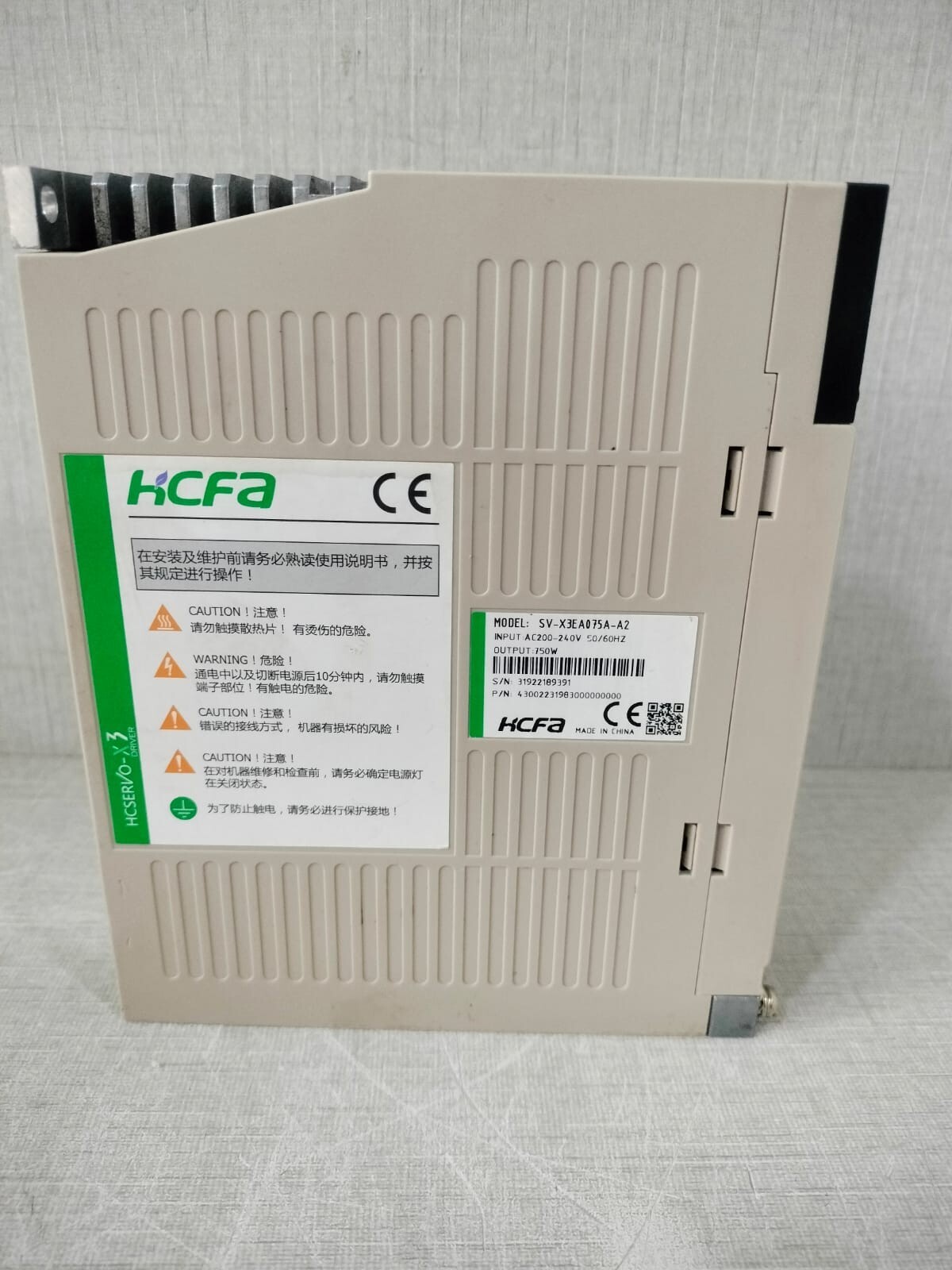 HCFA SV-X3EA075A-A2 HCFA SV-X3EA075A-A2 Servo Drive INPUT: AC200-240V 50/60Hz OUTPUT: 750W 9