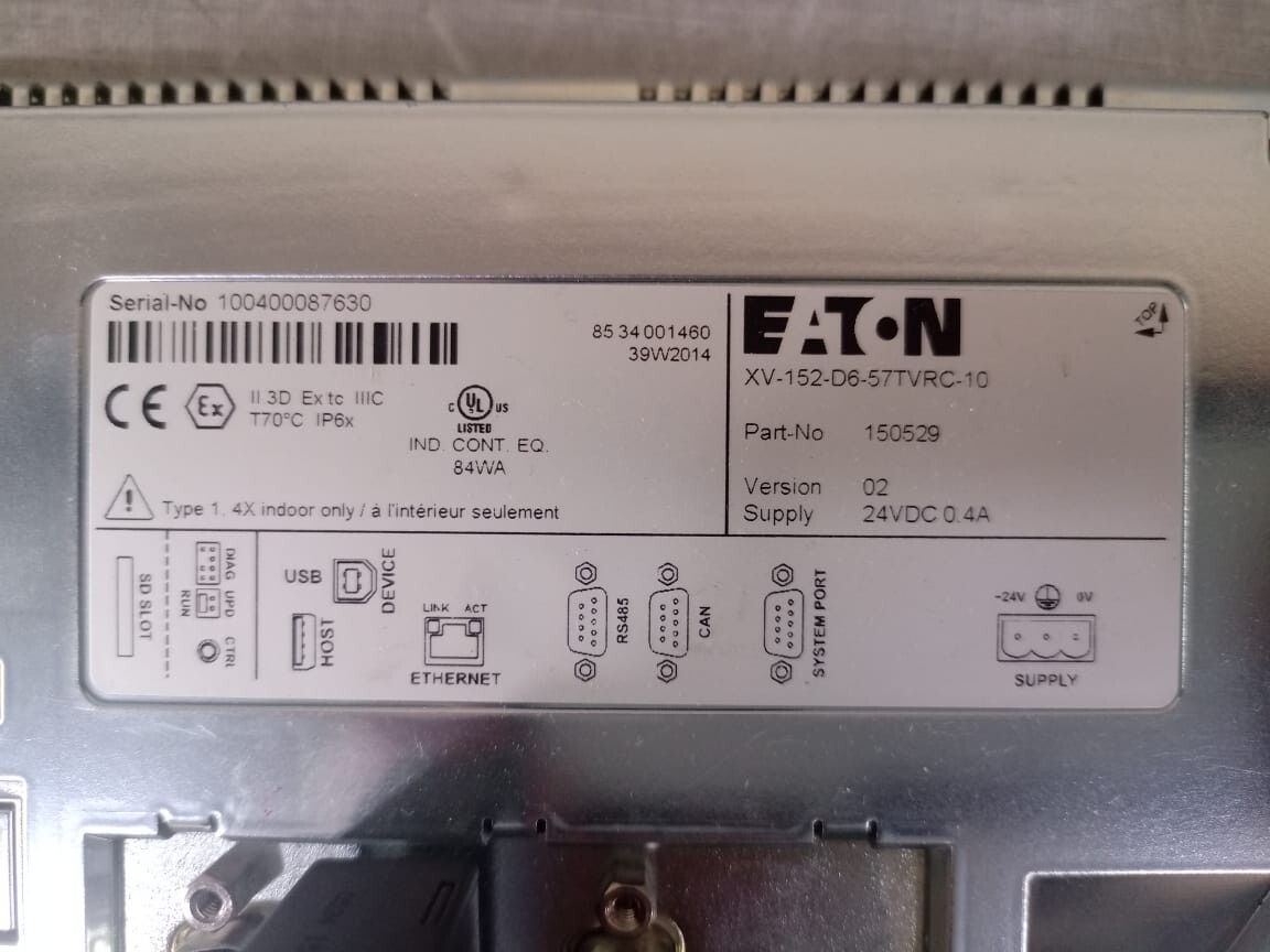Eaton 150529 EATON XV-152-D6-57TVRC-10 P/N: 150529 Version 2 24VDC 0.4A -TRIED & TESTED 2