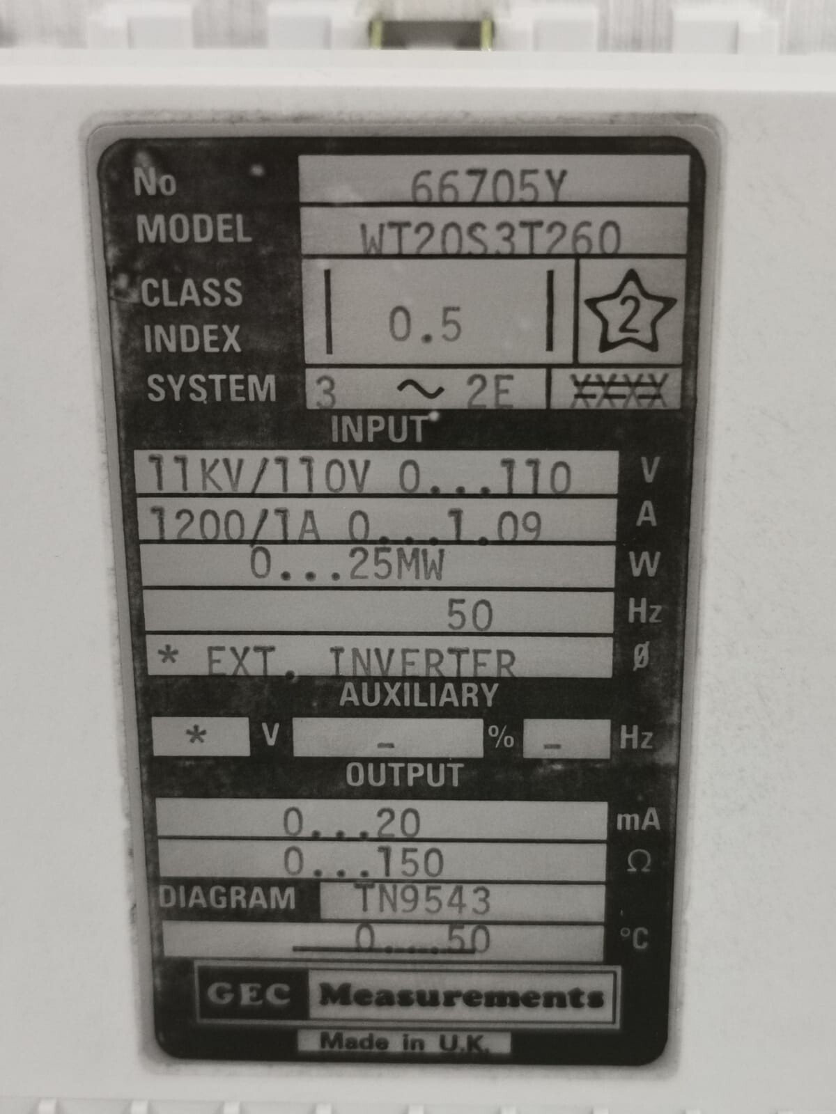 GEC WT20S3T260 GEC ISTAT 200 WT20S3T260 TRANSDUCER 3