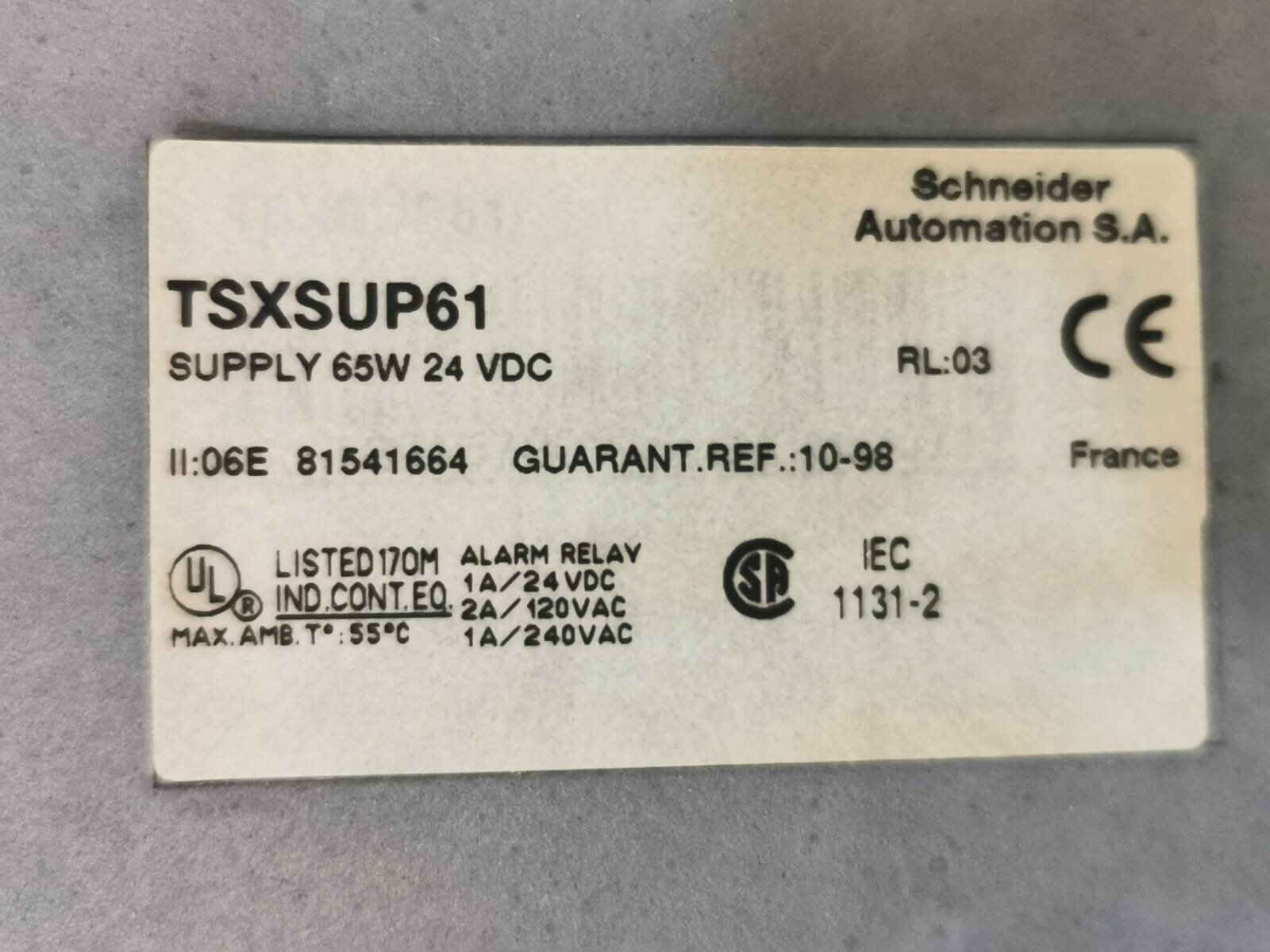 Telemecanique TSXSUP61 TELEMECANIQUE TSX7 POWER SUPPLY TSXSUP61 3