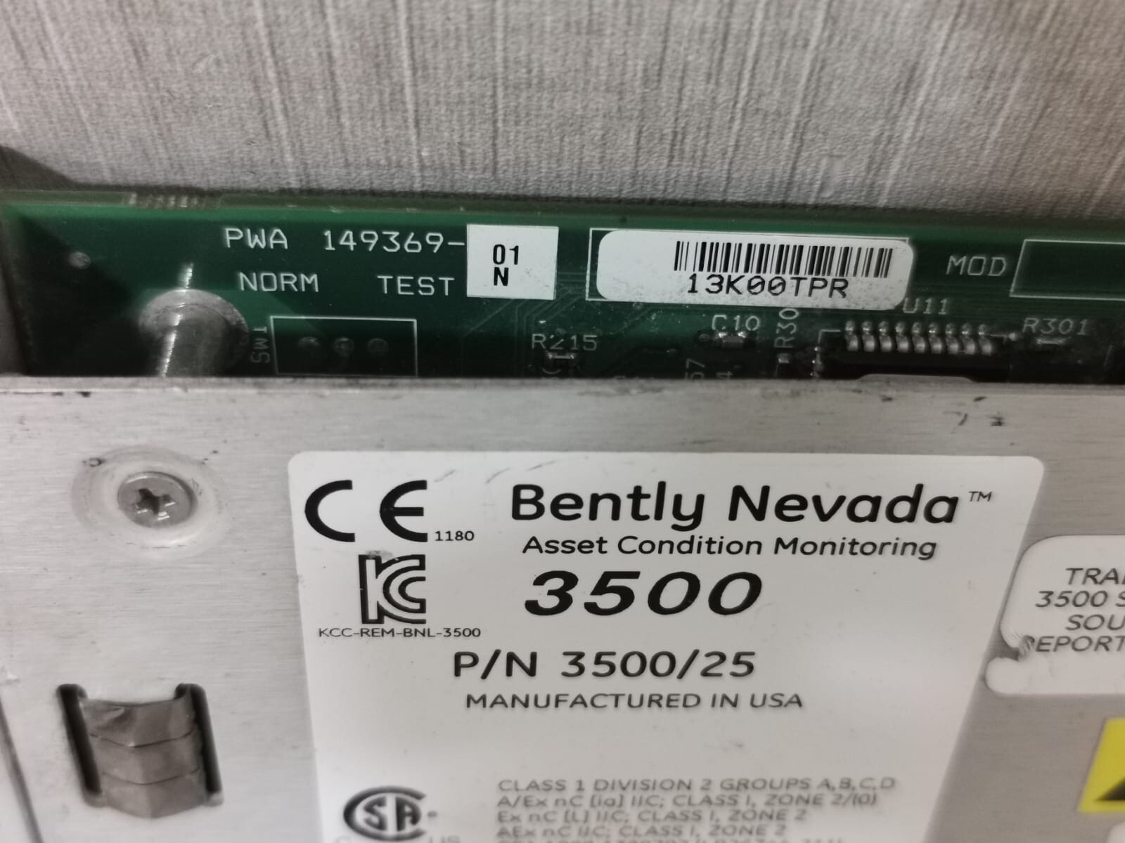 Bently Nevada 149369-01 3500/25 BENTLY NEVADA 149369-01 KEYPHASOR MODULE 6
