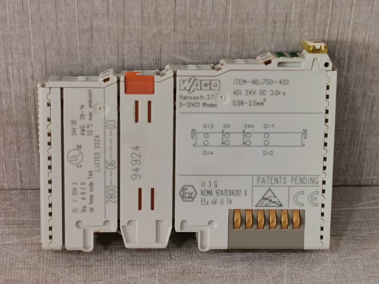 WAGO 750-402 4-CHANNEL DIGITAL INPUT