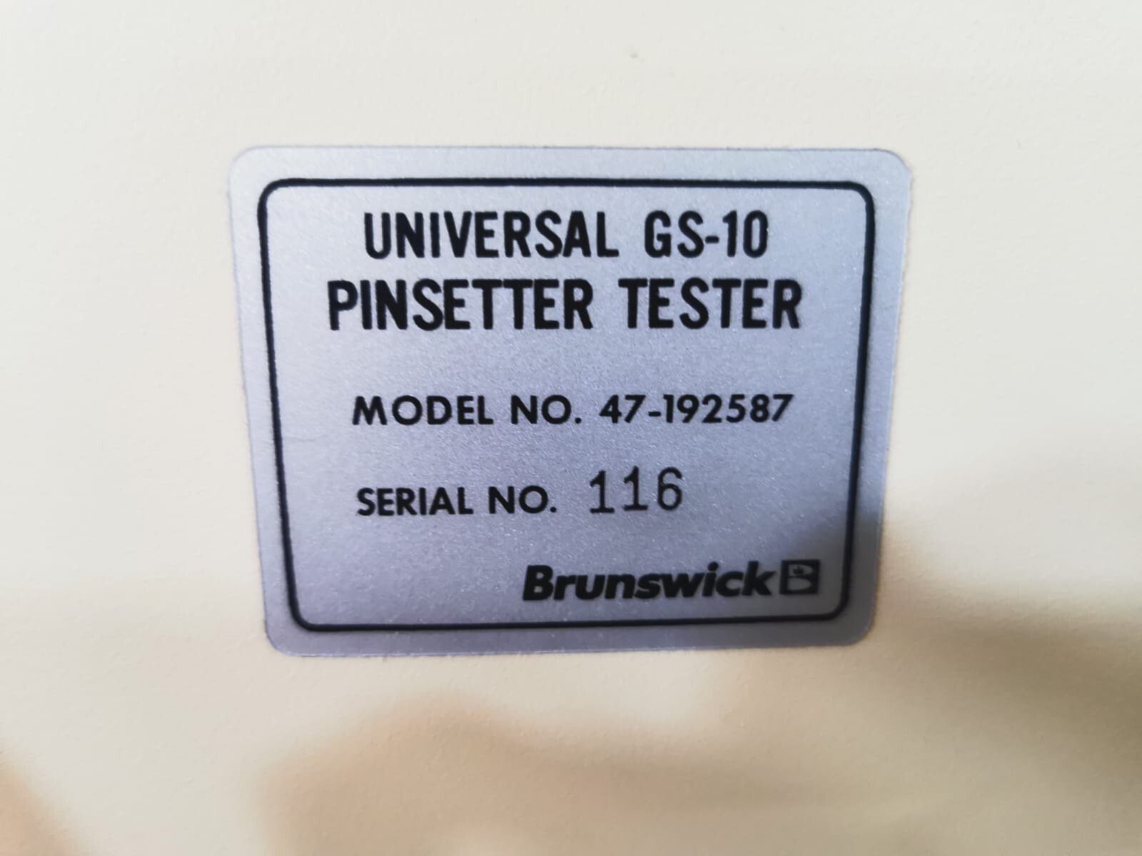 Brunswick Universal GS-10 47-192587 Brunswick Universal GS-10 PinSetter Tester- Without KEY 2