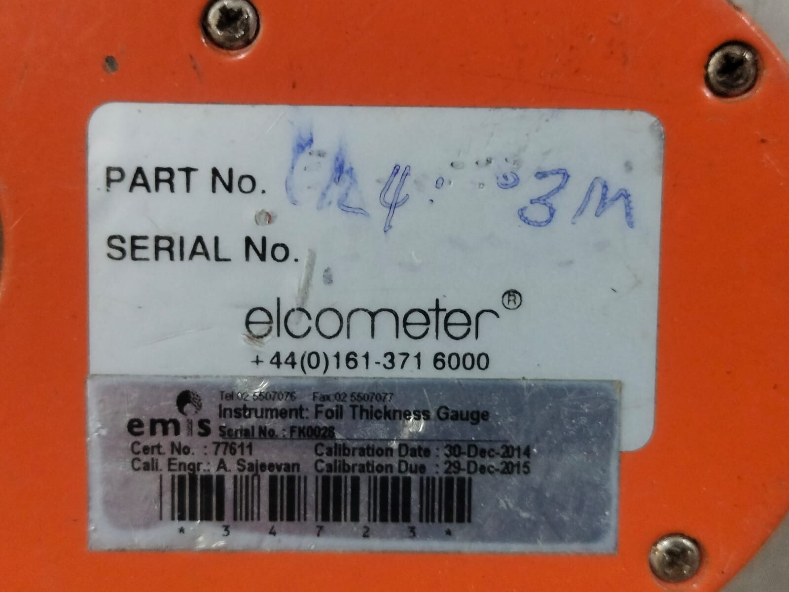 Elcometer E124-3M Elcometer E124-3M Foil Thickness Gauge - WITHOUT HANDLE 5