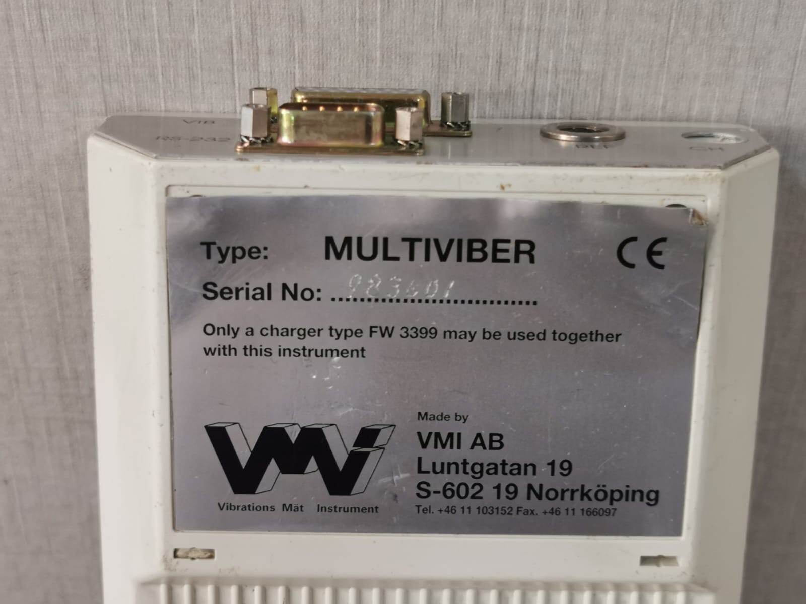 Vibrations Mätinstrument International AB S4A100134M-D001 VMI AB MEASURING INSTRUMENTS MULTIVIBER S4A100134M-D001 4