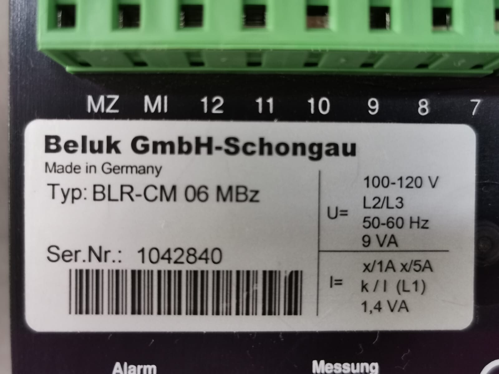 Beluk BLR-CM 06 BELUK BLR-CM 06 MBz POWER FACTOR CONTROLLER 4