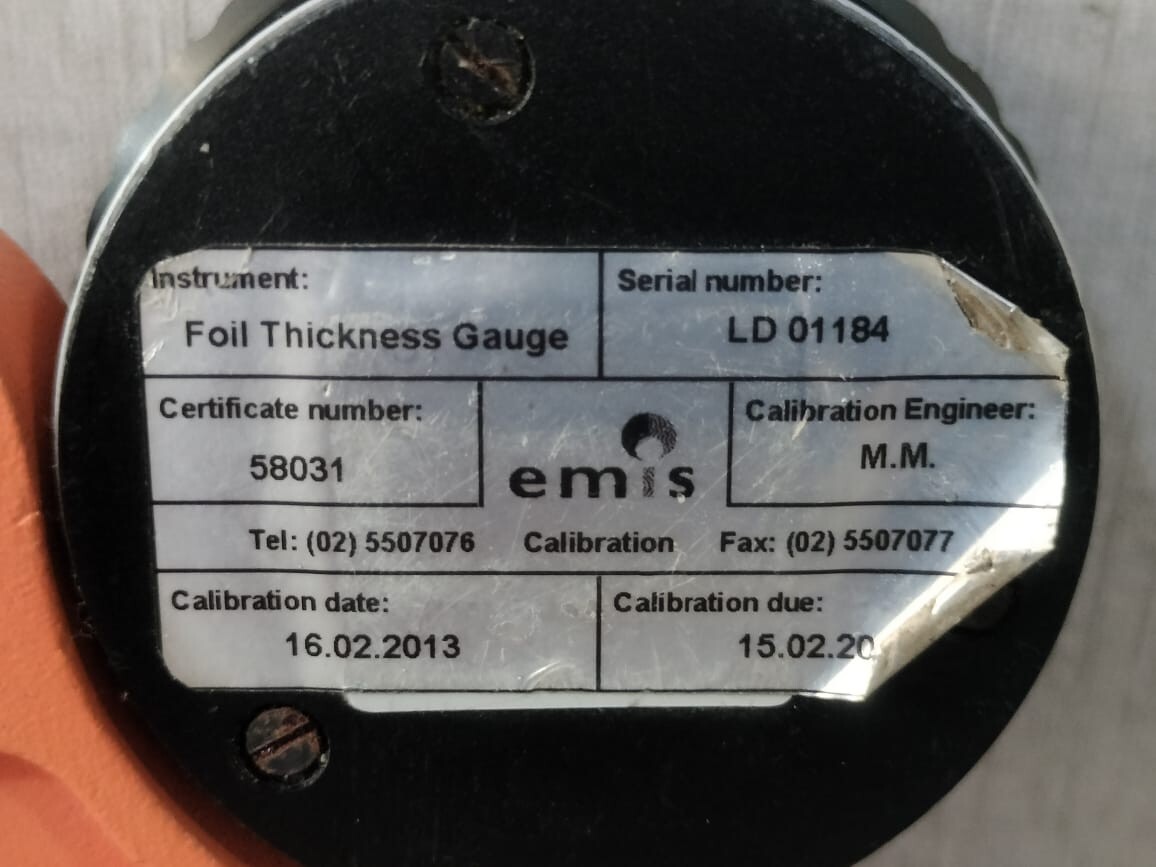 Elcometer FOIL ELCOMETER 124 FOIL THICKNESS GAUGE- WITHOUT HANDLE 8