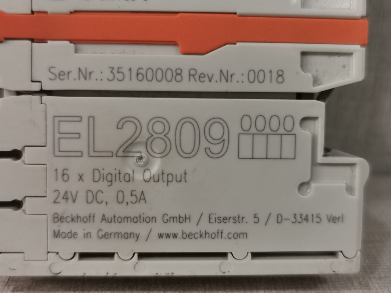 BECKOFF EL2809 BECKOFF EL2809 16-CHANNEL DIGITAL OUTPUT TERMINAL 2