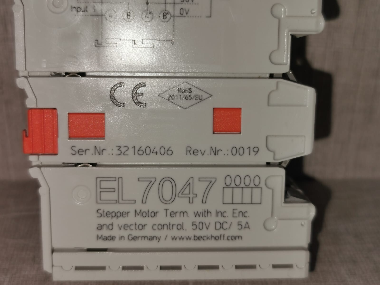 BECKOFF EL7047 BECKOFF EL7047 STEPPER MOTOR TERM WITH INC. ENC AND VECTOR CONTROL 2