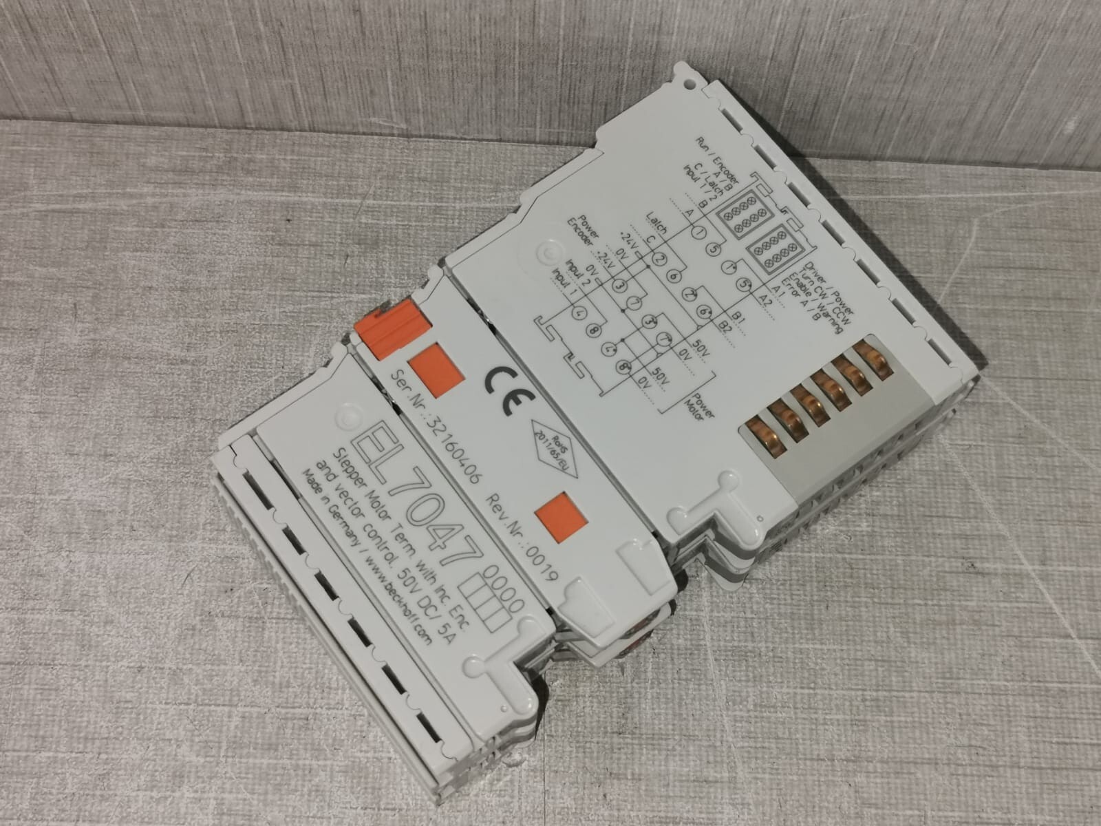 BECKOFF EL7047 BECKOFF EL7047 STEPPER MOTOR TERM WITH INC. ENC AND VECTOR CONTROL 9