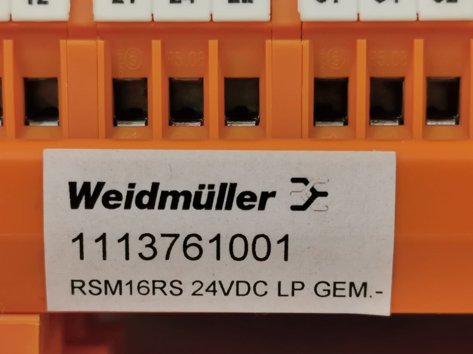 Weidmüller 1113761001 WEIDMULLER 1113761001 RSM 16RS 24VDC GEM INTERFACE MODULE W/ RELAY 3