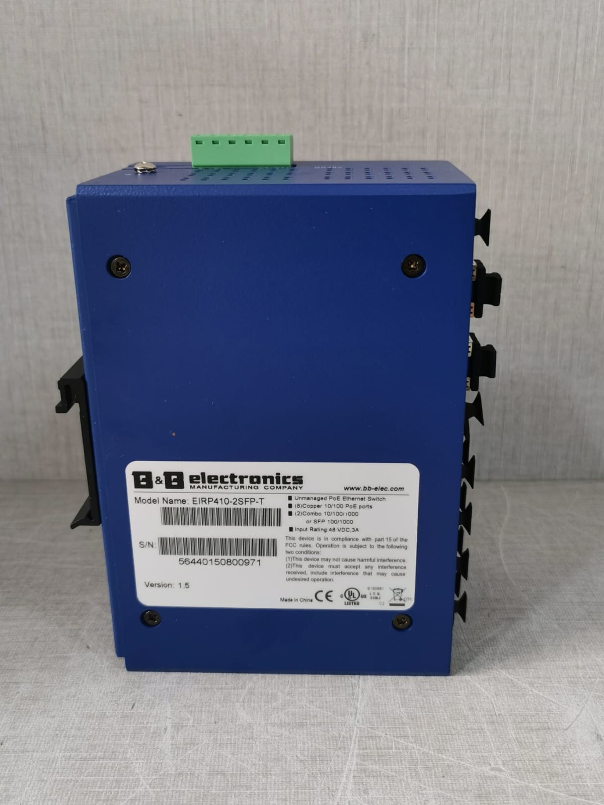B&B Electronics EIRP410-2SFP-T B&B Electronics ELINX EIRP410-2SFP-T Ind. Gigabit Ethernet Switch 8 Ports PoE 7
