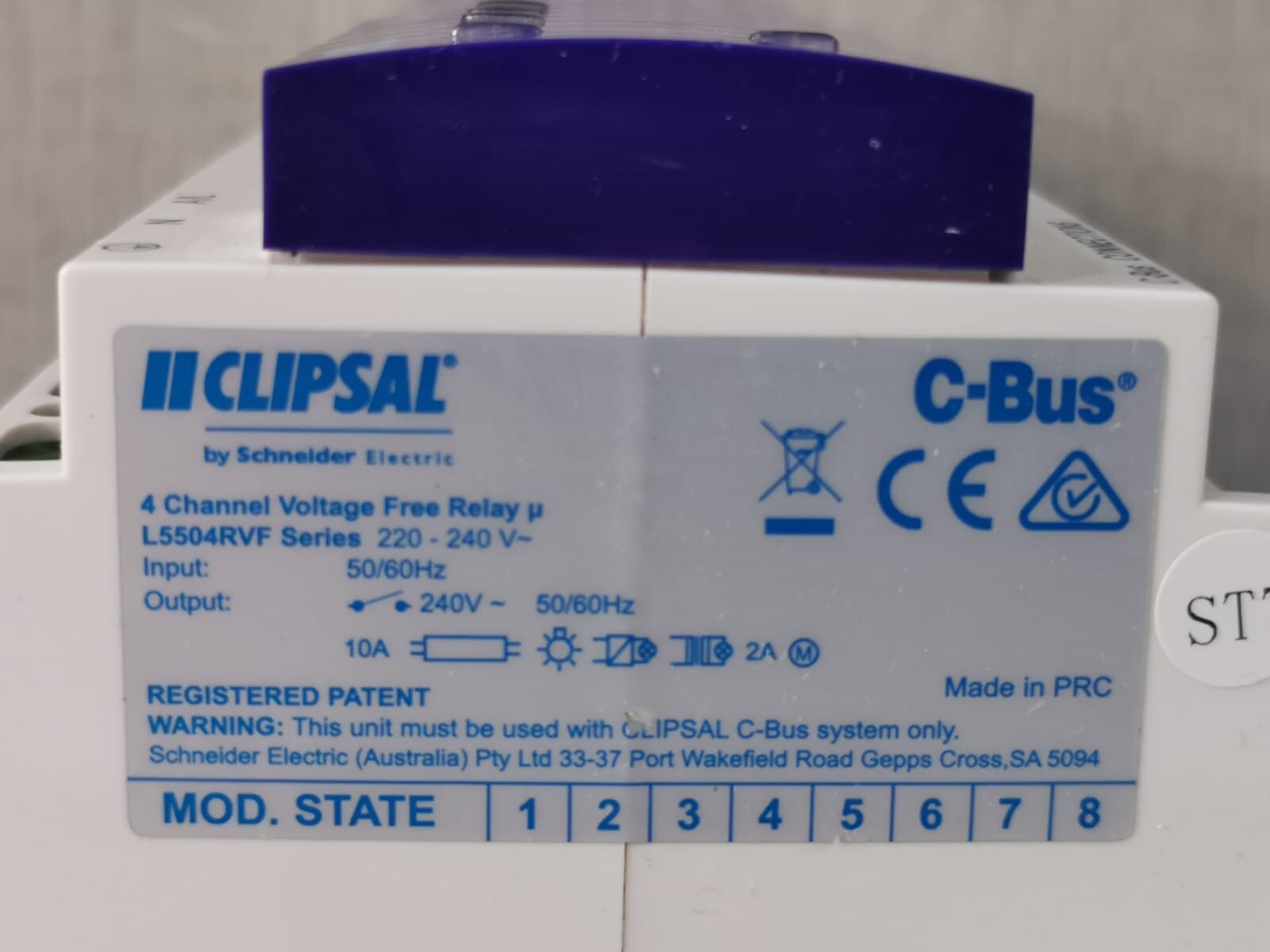 CLIPSAL L5504RVF/L5504RVFP CLIPSAL L5504RVF/L5504RVFP Relay 4 Channel Voltage Free Relay(MFG 2020) 2