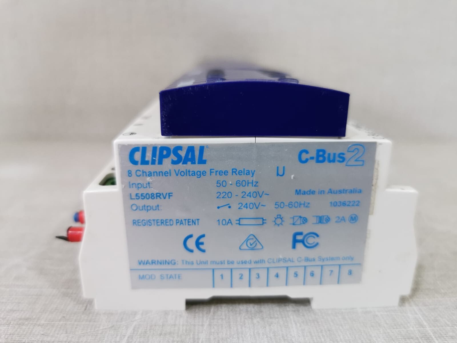 Clipsal L5508RVF CLIPSAL L5508RVF C-BUS2 8-CHANNEL VOLTAGE FREE RELAY (MFG 2008) 2