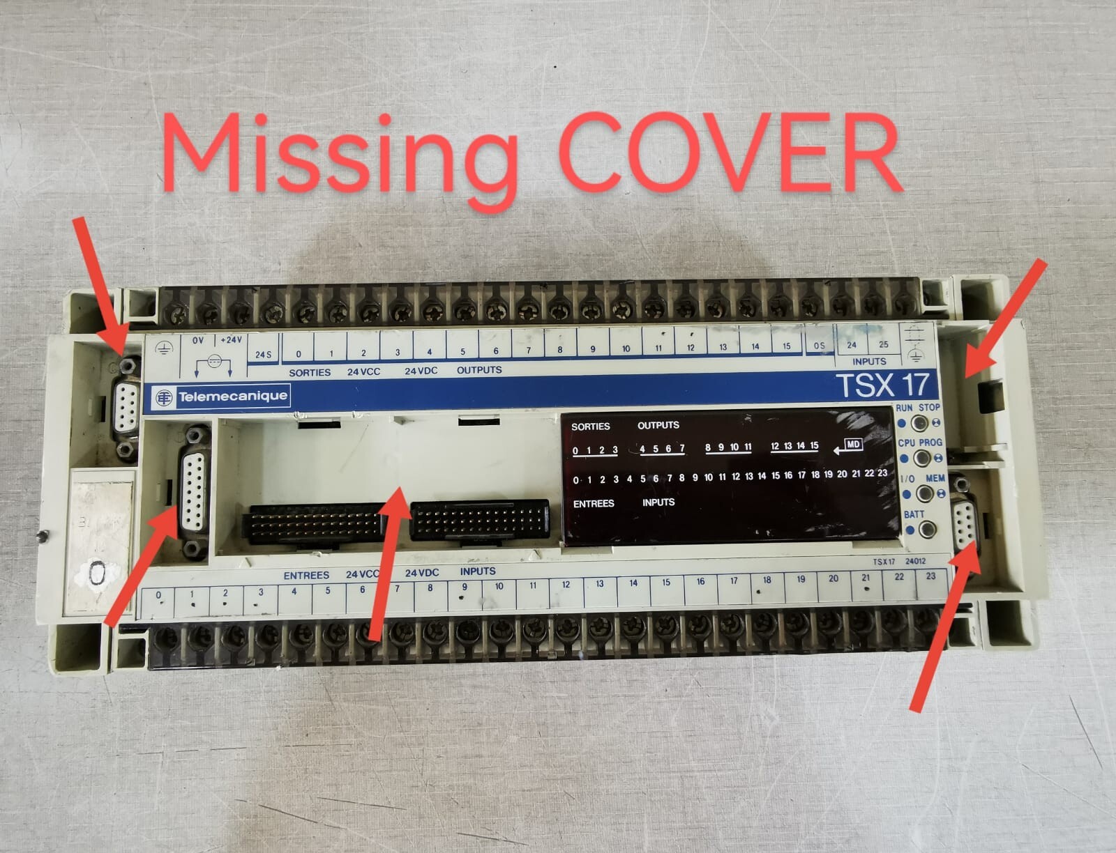 Schneider Electric 1724012 TELEMECANIQUE TSX 17 PGM. CONTROLLER TSX 1724012 - Missing Some Front Cover 3