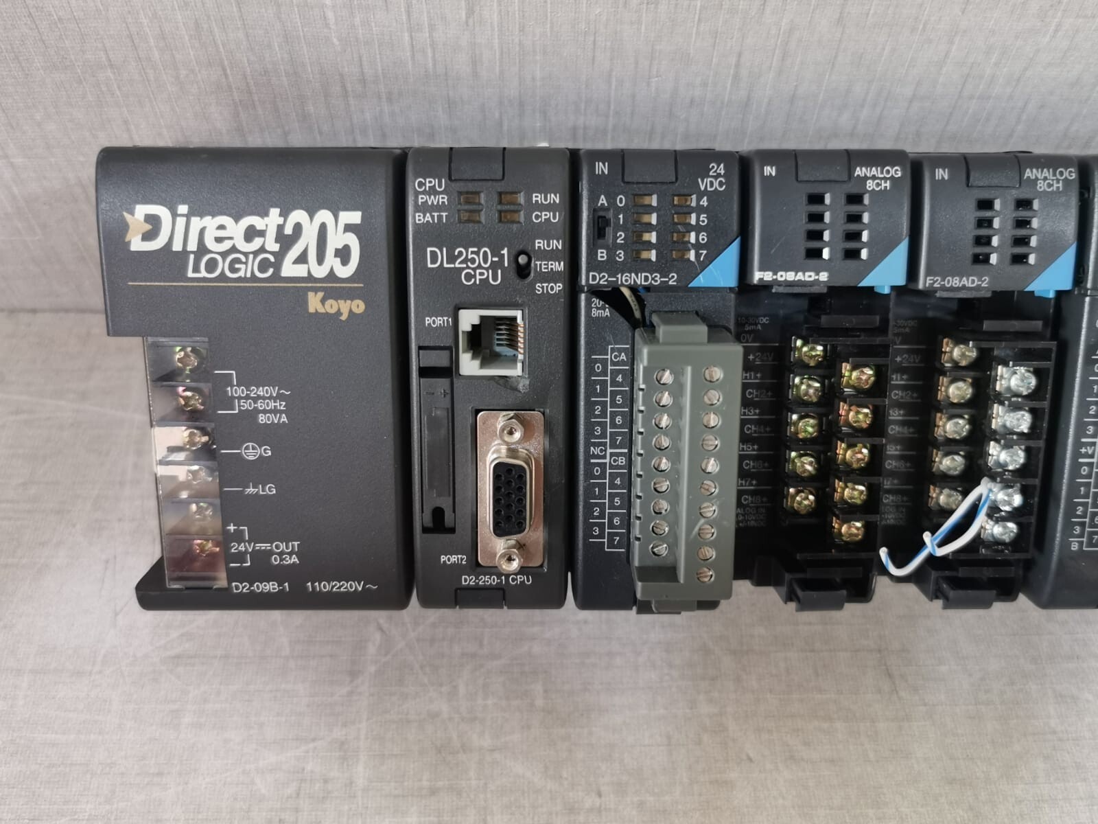Koyo Electronics Direct Logic 205 , D2-09B-1 Koyo Direct Logic 205 with Base D2-09B-1 3