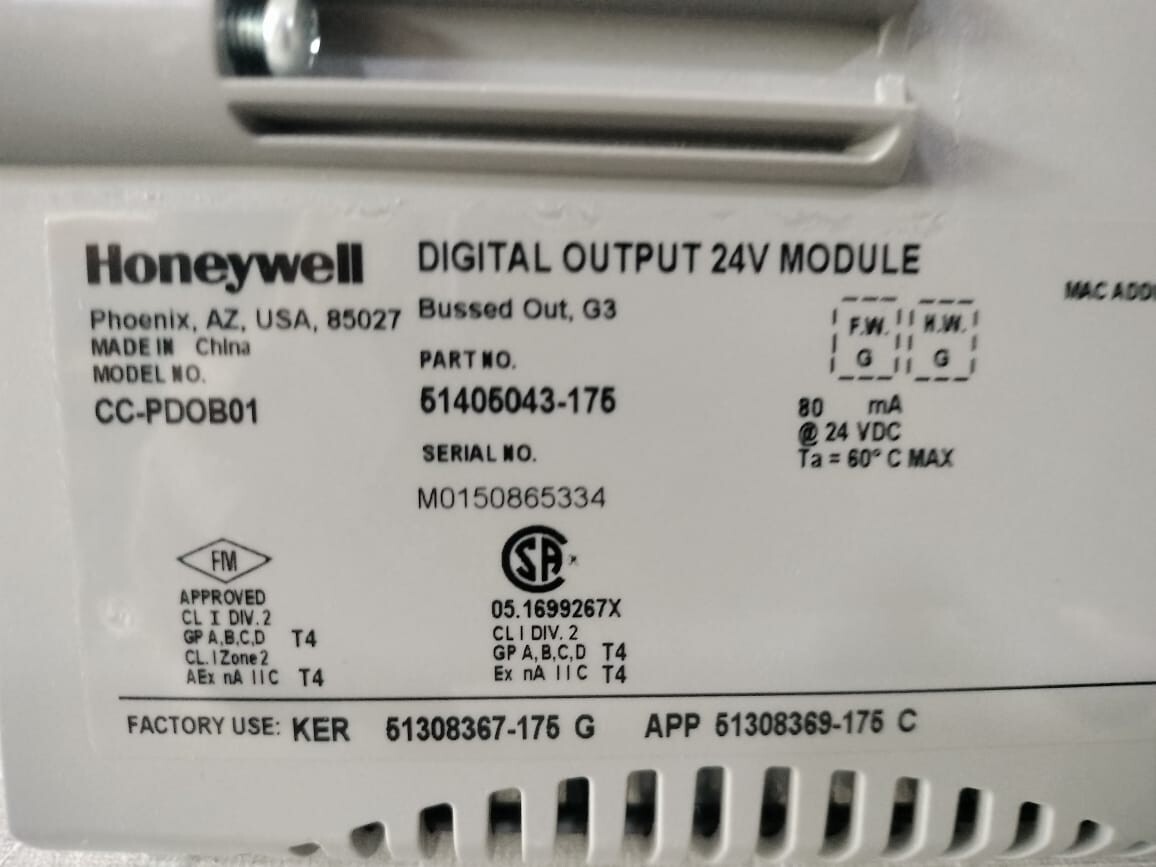 Honeywell PDOB01 Honeywell CC-PDOB01 Digital Output 24V P/N: 51405043-175 ( FW: G, HW: G ) 5