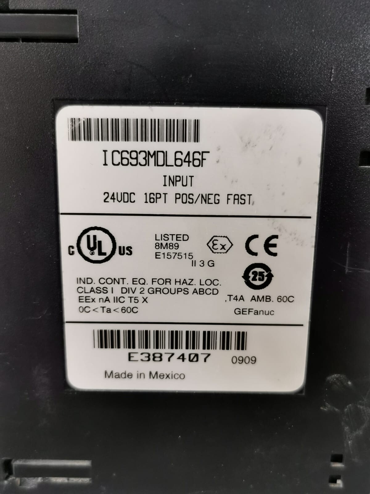 GE IC693MDL646F IC693MDL646F GE FANUC Input Module - Missing Front Cover 2