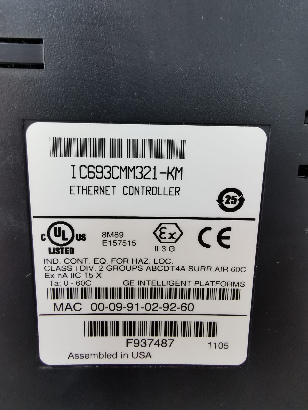GE IC693CMM321-KM GE FANUC IC693CMM321-KM Ethernet Controller 3