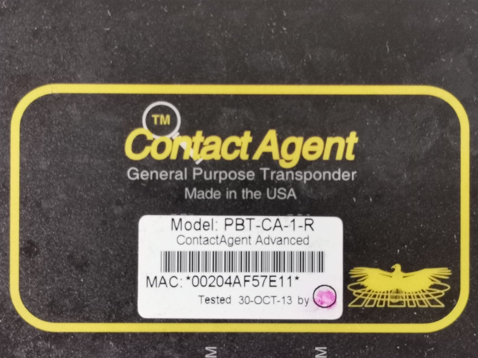 CONTACT AGENT PBT-CA-1-R CONTACT AGENT PBT-CA-1-R General Purpose Transponder 2