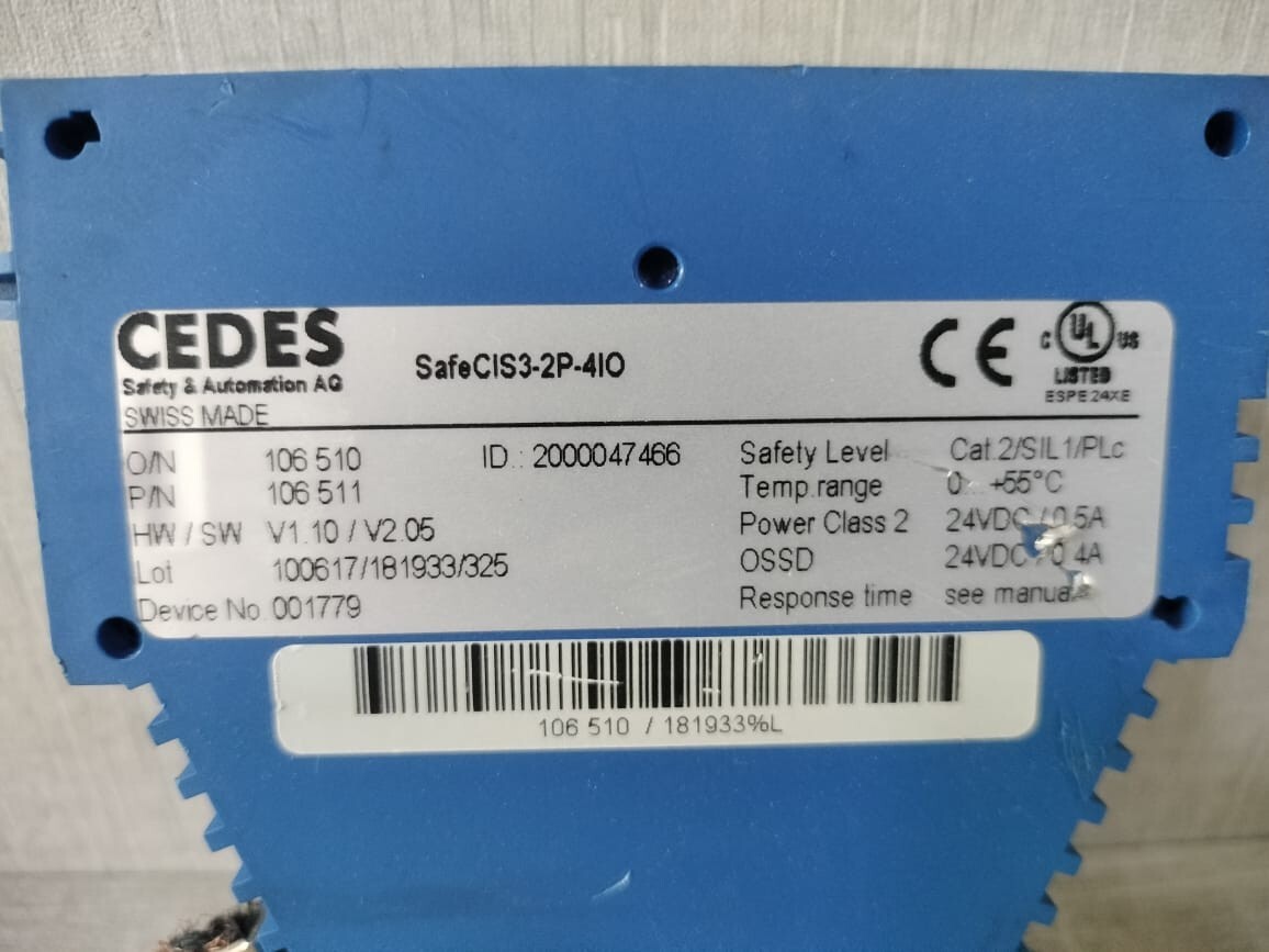 CEDES SAFECIS3-2P-4IO CEDES SAFETY & AUTOMATION SAFECIS3-2P-4IO 24VDC 8