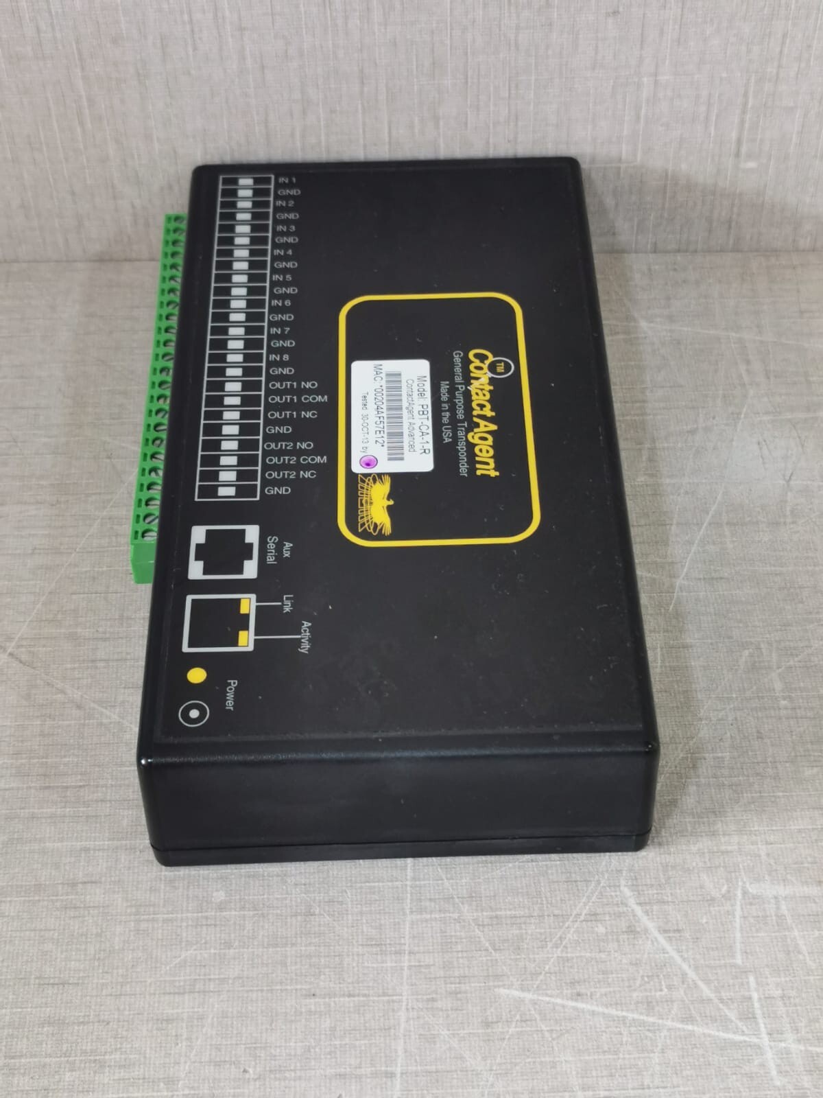 CONTACT AGENT PBT-CA-1-R CONTACT AGENT PBT-CA-1-R GENERAL PURPOSE TRANSPONDER - UNIT ONLY 9