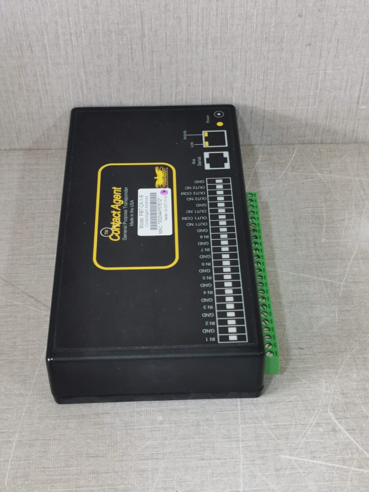 CONTACT AGENT PBT-CA-1-R CONTACT AGENT PBT-CA-1-R GENERAL PURPOSE TRANSPONDER - UNIT ONLY 10