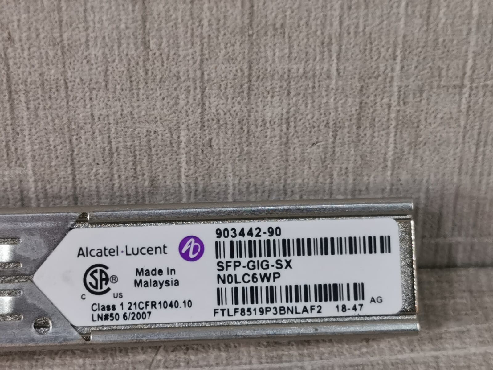 Alcatel-Lucent ALCATEL-LUCENT ALCATEL-LUCENT 903442-90 SFP-GIG-SX TRANSCEIVER MODULE 5