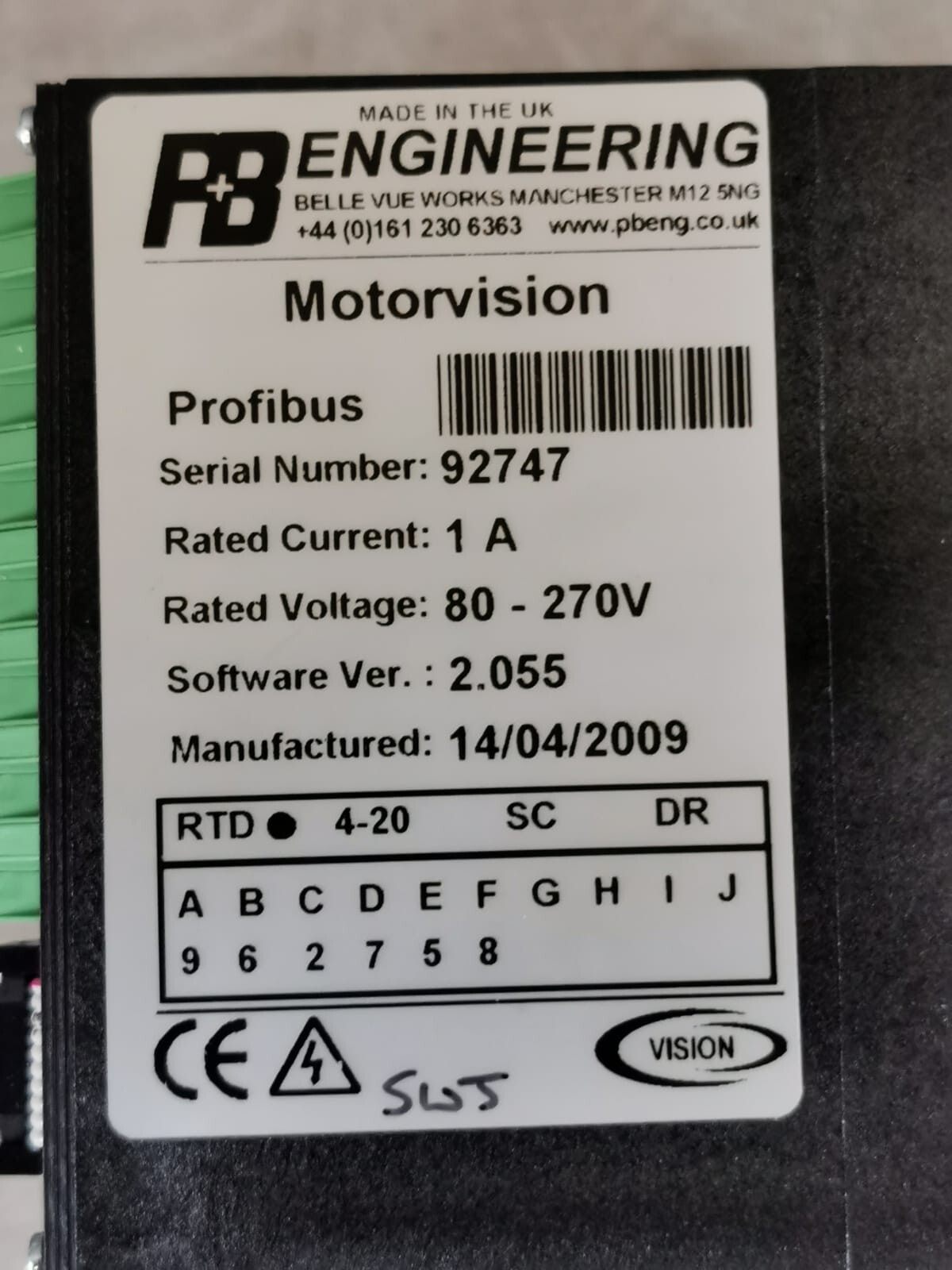 Digital PROFIBUS P+B ENGINEERING MOTORVISION PROFIBUS DIGITAL PROTECTION RELAY 3