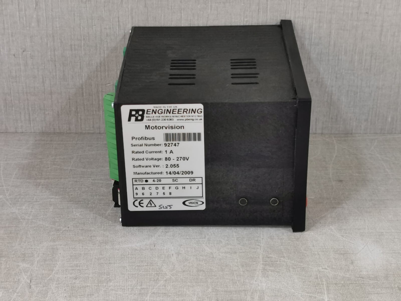 Digital PROFIBUS P+B ENGINEERING MOTORVISION PROFIBUS DIGITAL PROTECTION RELAY 4
