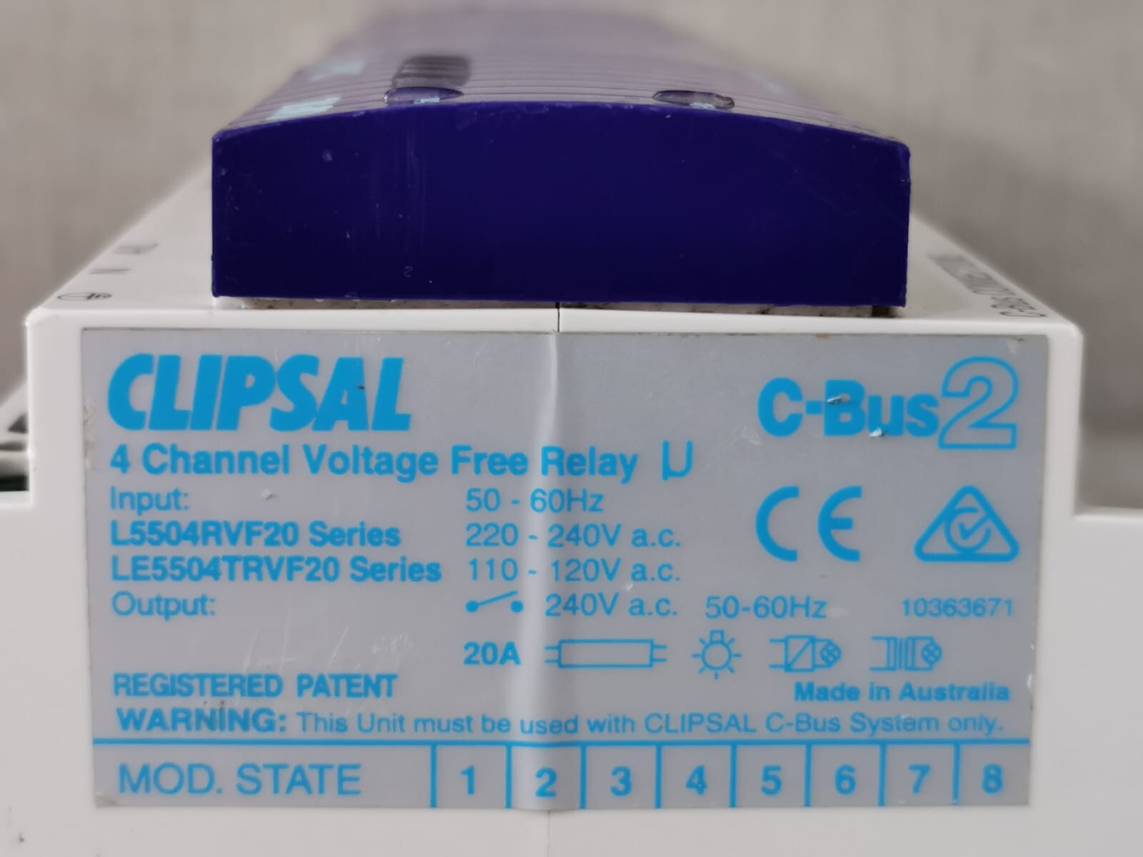 GE MFG-2005 CLIPSAL C-BUS2 L5504RVF20/LE5504TRVF20 4-CHANNEL VOLTAGE FREE RELAY(MFG-2005) 2