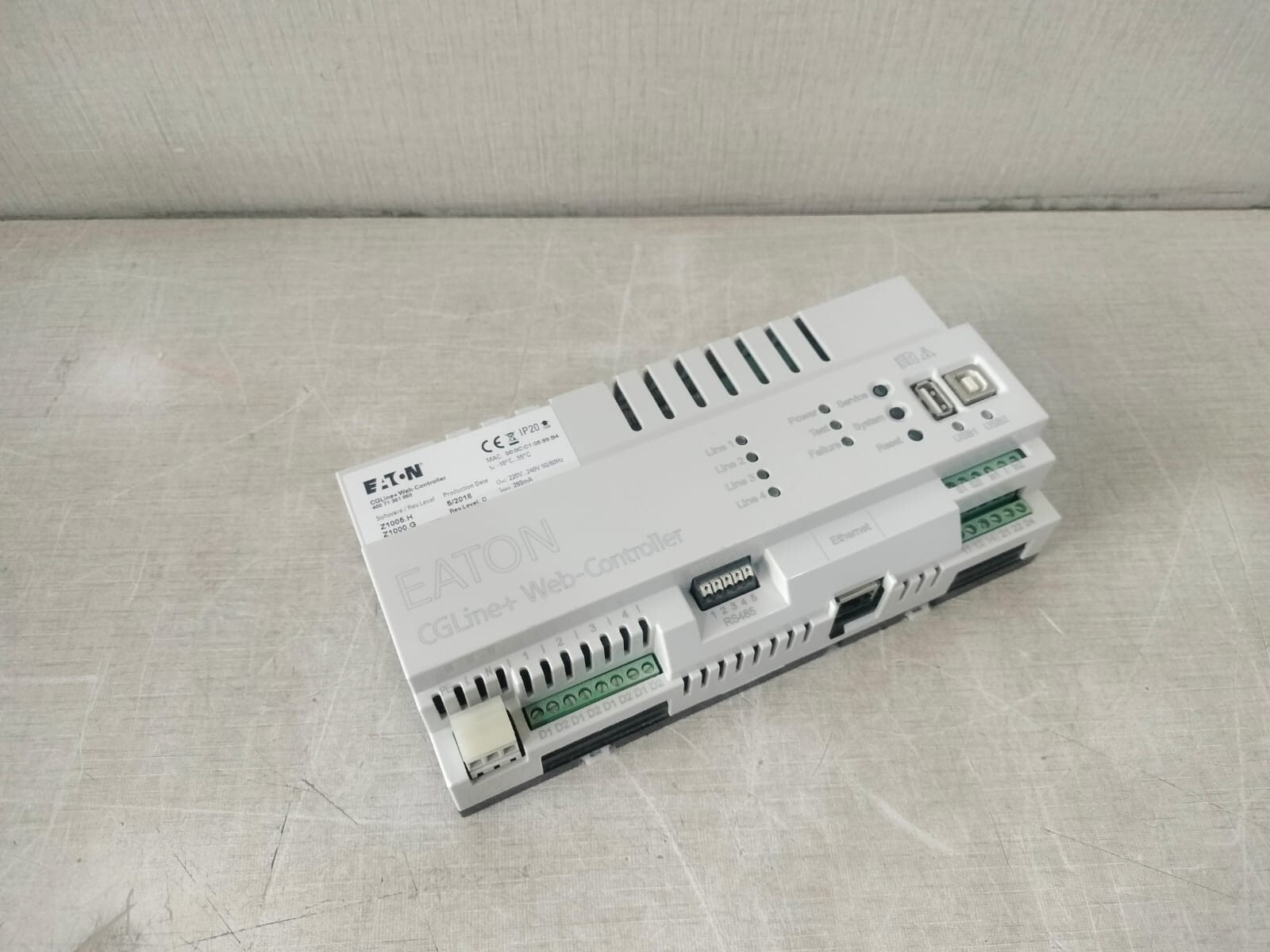 Eaton Z1005.H/Z1000.G EATON CGLine+Web-Controller 400 71 361 050 SOFTWARE/REV.LEVEL Z1005.H/Z1000.G 5