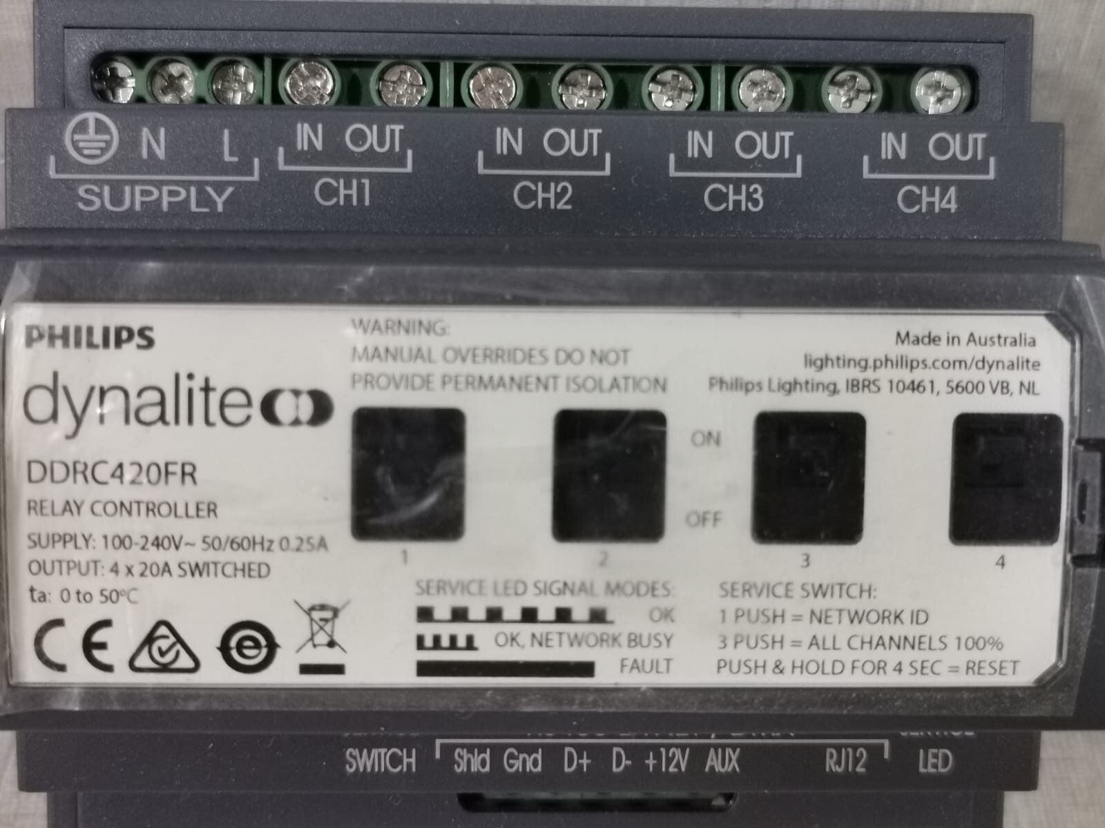 Philips DDRC420FR Philips Dynalite DDRC420FR Relay Controller 3