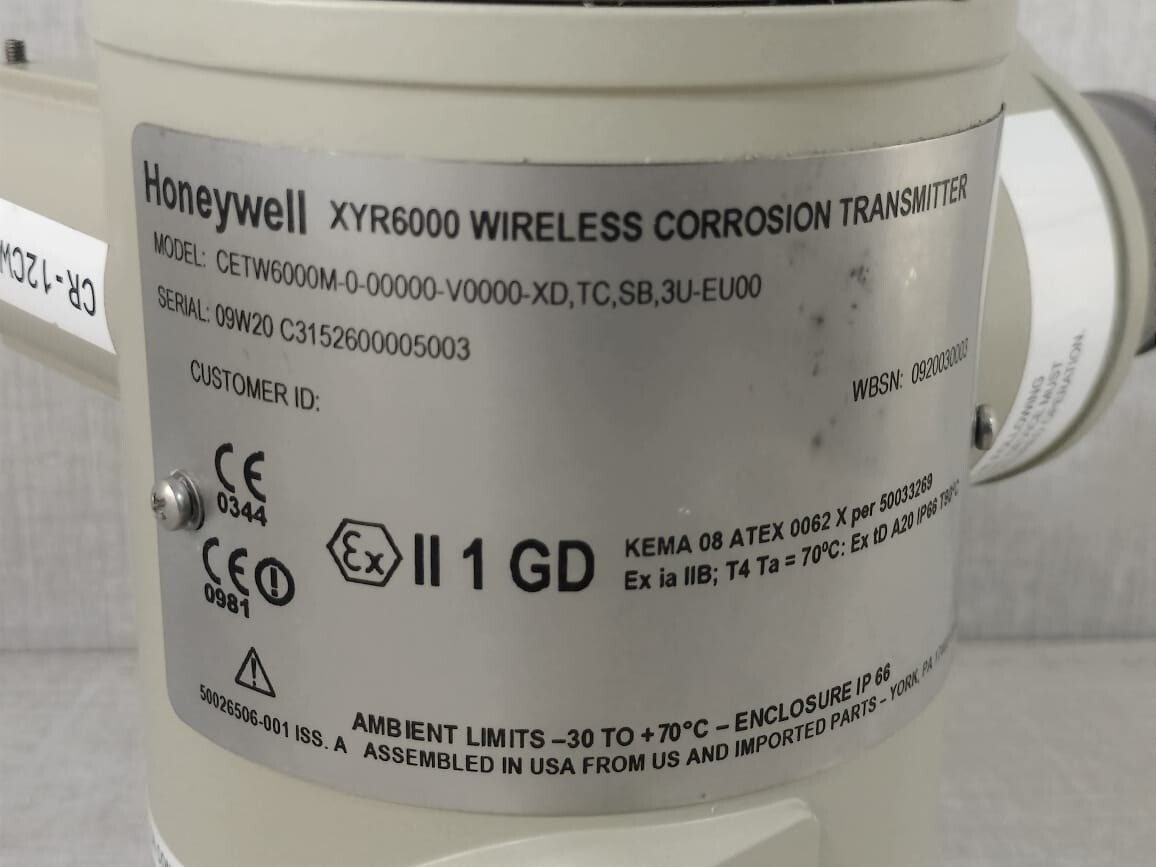 Honeywell XYR6000 HONEYWELL XYR6000 WIRELESS CORROSION TRANSMITTER 6
