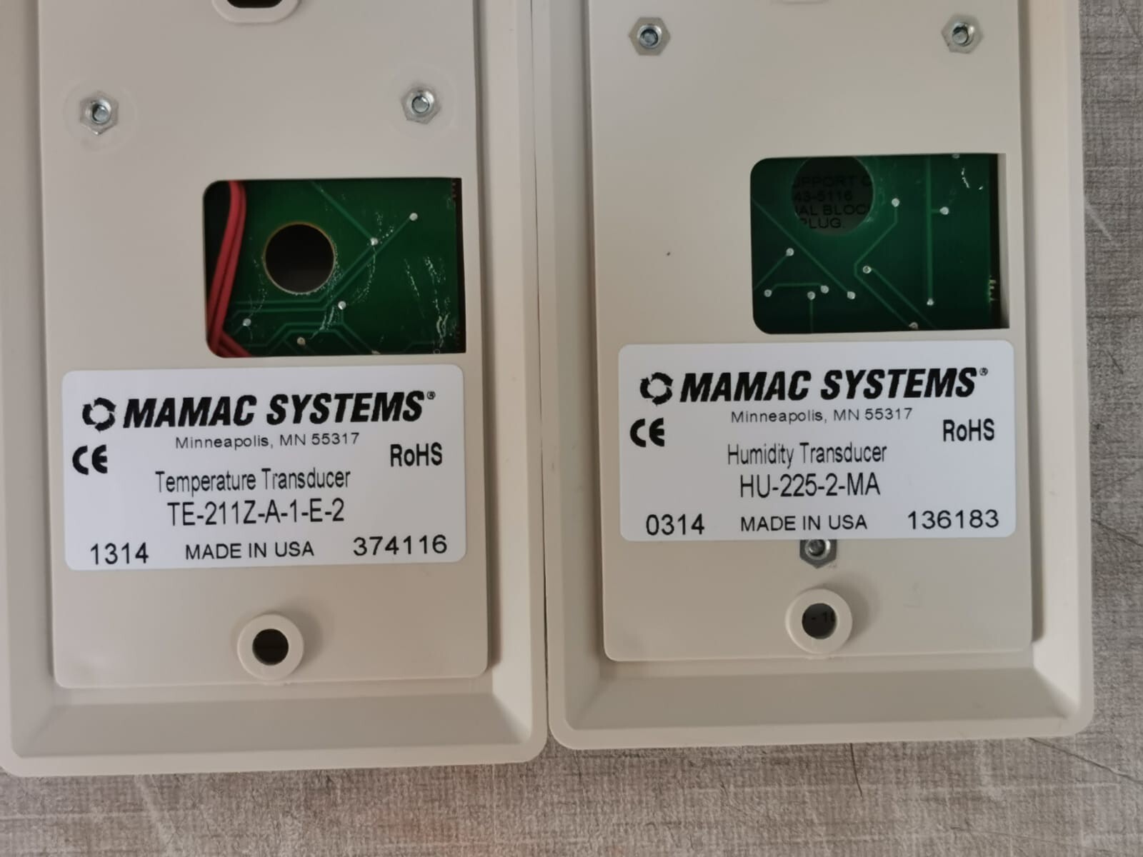 Mamac Systems HU-225-2-MA MAMAC SYSTEMS HU-225-2-MA HUMIDITY TRANSDUCER & TE-211Z-A-1-E-2 TEMP. TRANSDUCER 3