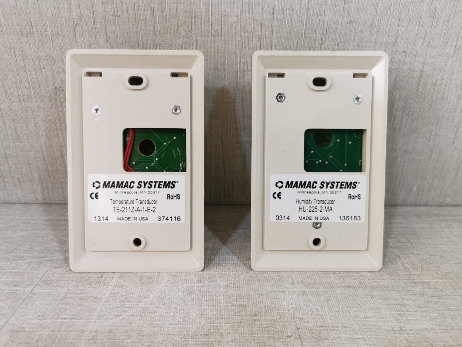 Mamac Systems HU-225-2-MA MAMAC SYSTEMS HU-225-2-MA HUMIDITY TRANSDUCER & TE-211Z-A-1-E-2 TEMP. TRANSDUCER 10