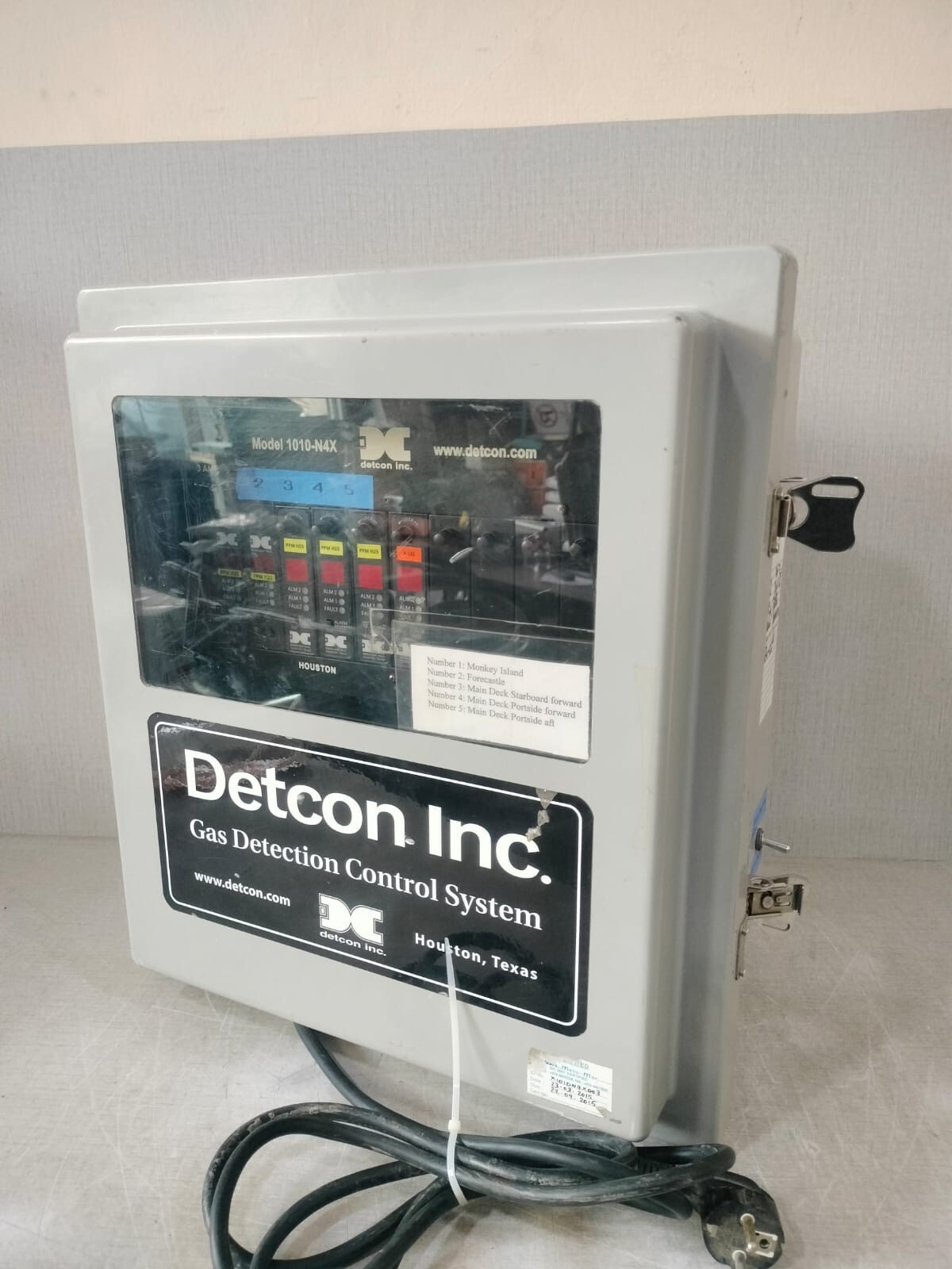 DETCON MODEL-1010 Detcon Model 1010-N4X PN: AM1648 Gas Detection Control System 4